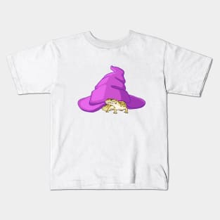 Leopard Gecko Witch Familiar- Frog and Witch Hat Kids T-Shirt